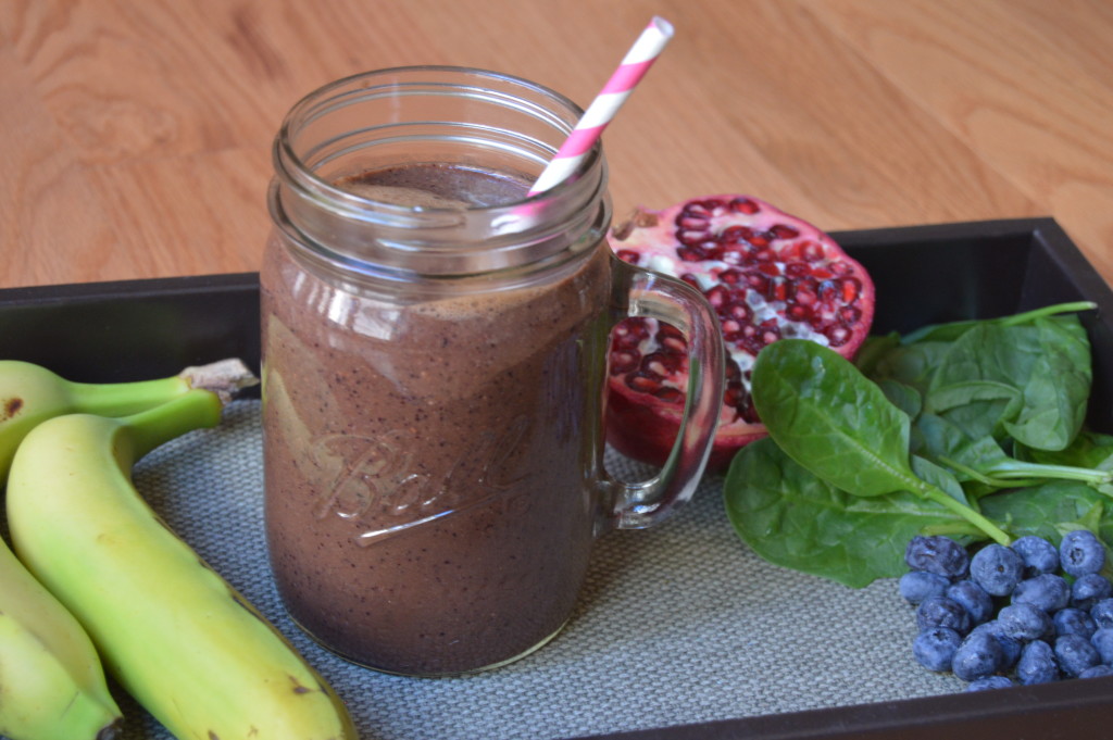 Pomegranate Blueberries Banana Spinach Smoothie Recipe